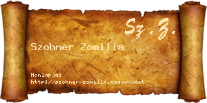 Szohner Zomilla névjegykártya